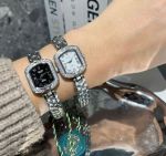 ROLEX Cellini Series Square Dial Lady 21mm Black White Watch